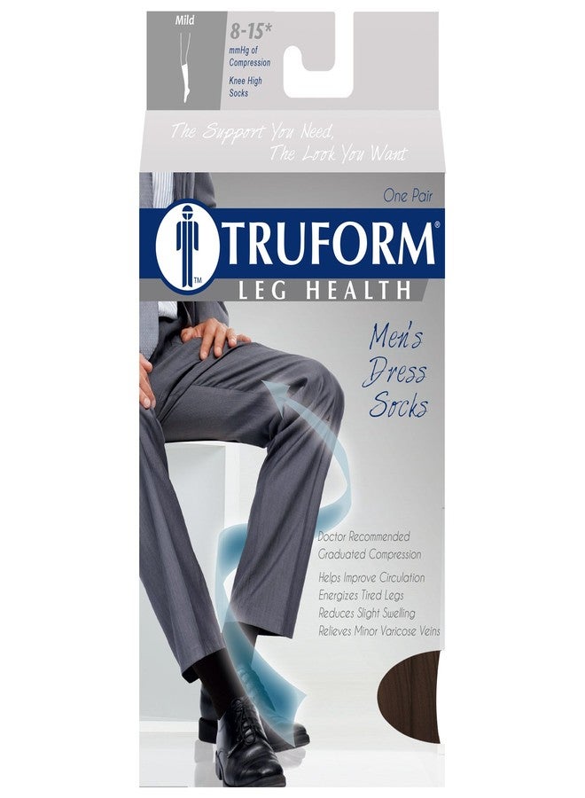 ترو فورم جوارب ضغط Truform، 8-15 ملم زئبق، جوارب رجالية رسمية، تصل إلى الركبة أو فوق الساق، بني، مقاس كبير جدًا - Image 4